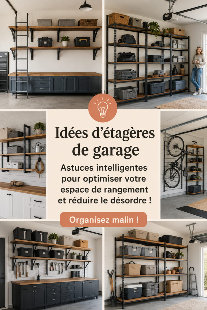 Un garage bien organisé avec des étagères et des outils en ordre