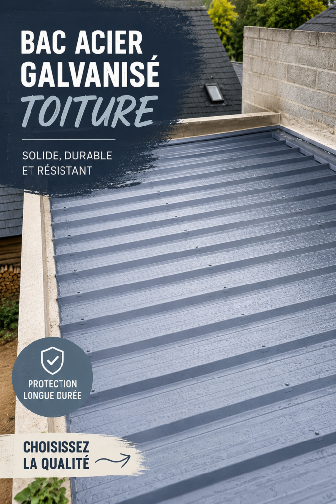 Toiture en bac acier galvanisé offrant une esthétique moderne et durable.