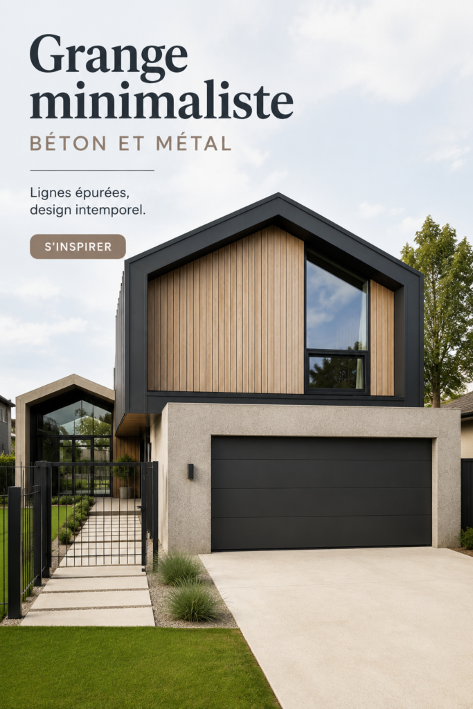 Un barn moderne en béton et métal, élégamment conçu