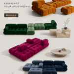 Canapé Camaleonda revisité par B&B Italia dans un salon moderne, mettant en avant son design élégant et chic.