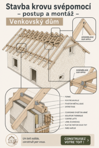 Femme examinant les plans de construction pour un toit en bois.