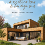 Maison moderne à ossature bois avec bardage en bois, une harmonie parfaite entre esthétique et durabilité.