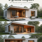 Une petite maison moderne et accueillante avec un jardin bien aménagé.