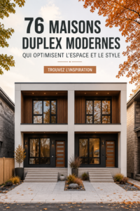 Vue d'une maison duplex moderne avec un design élégant et optimisé.