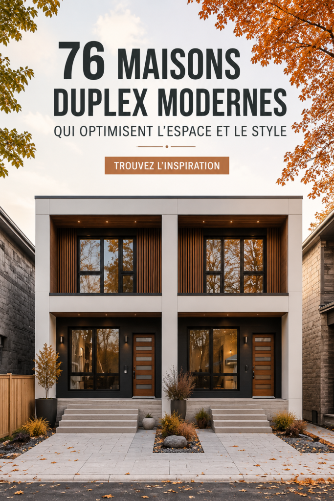 Vue d'une maison duplex moderne avec un design élégant et optimisé.