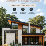 Exemple d'une maison moderne avec un design extérieur contemporain et accueillant.