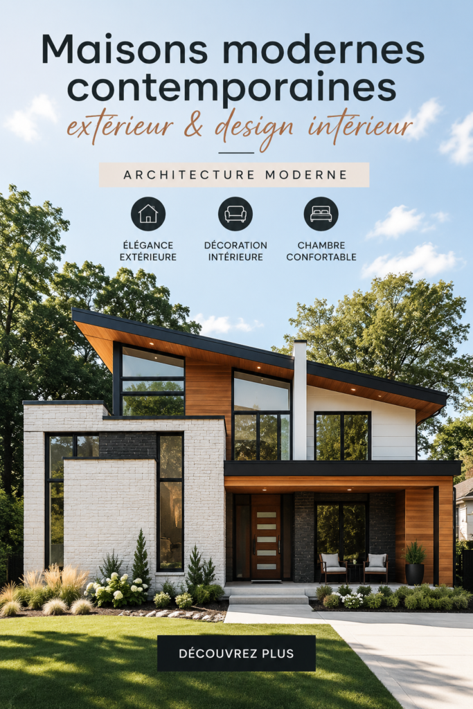 Exemple d'une maison moderne avec un design extérieur contemporain et accueillant.