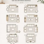 Salon moderne avec un meuble derrière le canapé bien agencé