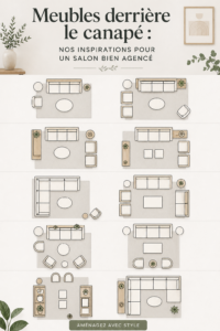 Salon moderne avec un meuble derrière le canapé bien agencé