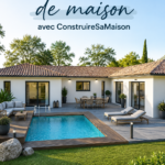 Modèle de maison moderne avec jardin et terrasse