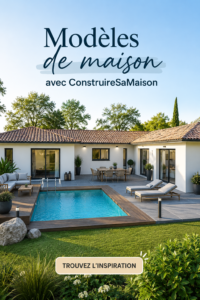 Modèle de maison moderne avec jardin et terrasse
