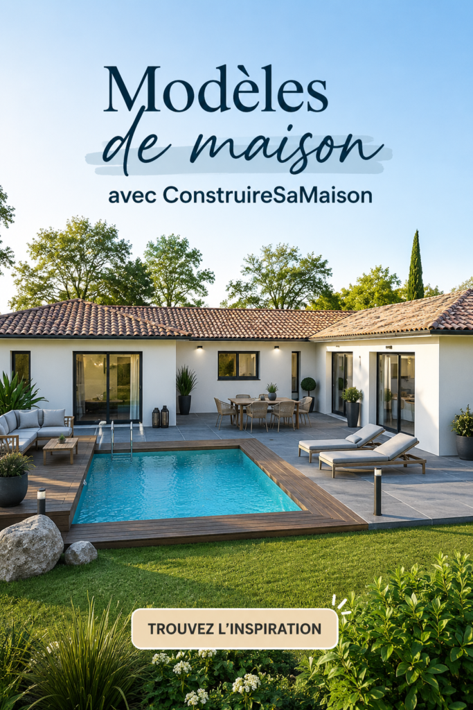 Modèle de maison moderne avec jardin et terrasse