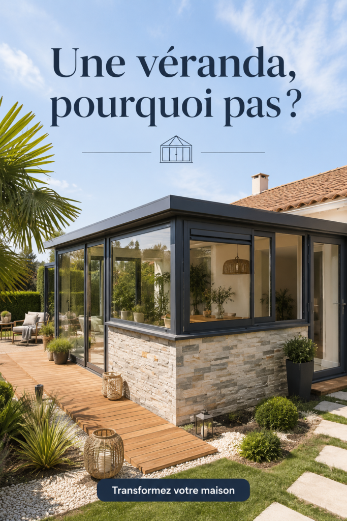 Une belle véranda lumineuse avec des plantes et du mobilier confortable
