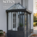 Une serre moderne et élégante au milieu d'un jardin bien entretenu