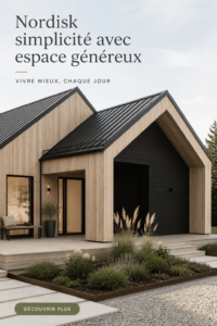 Intérieur de maison avec décoration nordique, mettant en valeur des couleurs claires et du mobilier élégant.