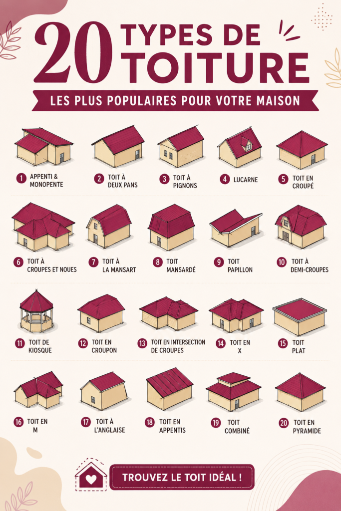 Une maison avec différentes types de toitures élégantes et modernes.