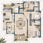 Vue extérieure d'une villa contemporaine de 156m²