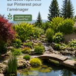 Un jardin aménagé avec des fleurs colorées et du mobilier confortable