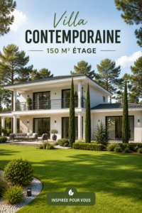 Exemple d'une villa contemporaine de 150 m², avec un design moderne et chaleureux