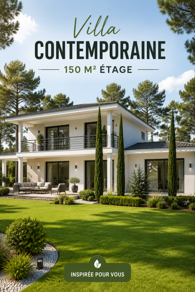 Exemple d'une villa contemporaine de 150 m², avec un design moderne et chaleureux