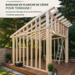 Un extérieur de maison avec un bardage en cèdre lumineux et accueillant.