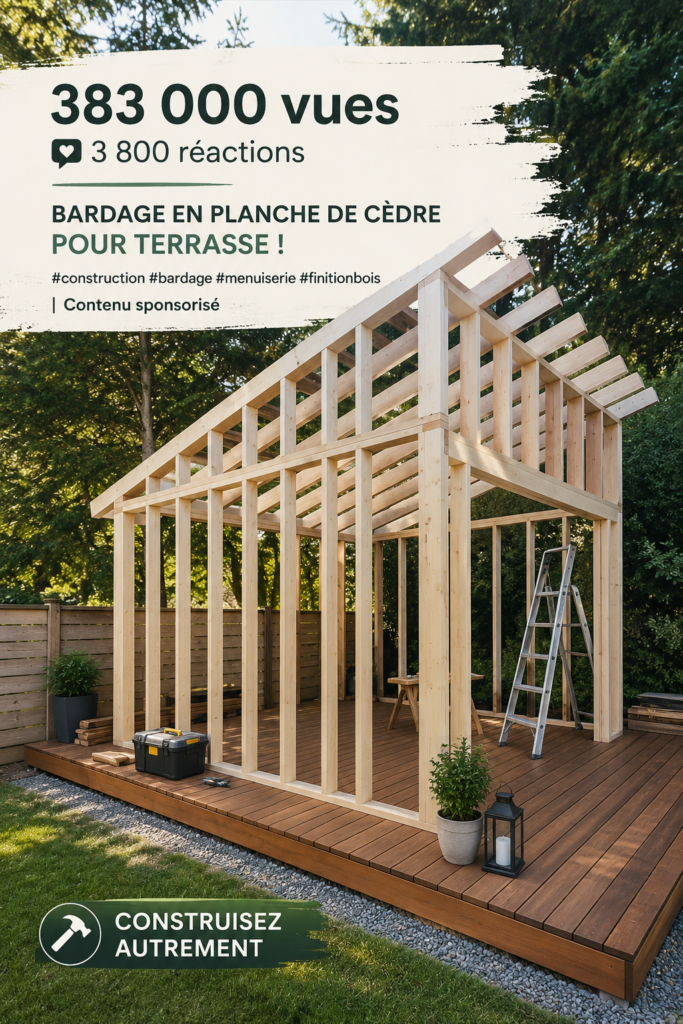 Un extérieur de maison avec un bardage en cèdre lumineux et accueillant.