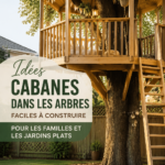 Cabanes dans les arbres pour enfants dans un jardin