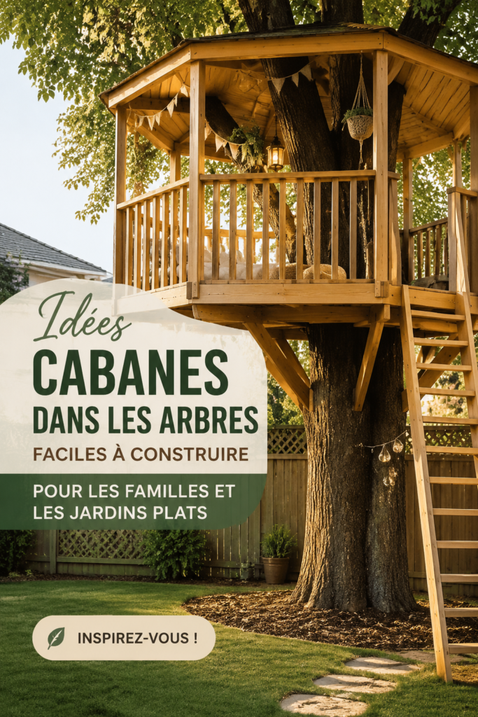 Cabanes dans les arbres pour enfants dans un jardin