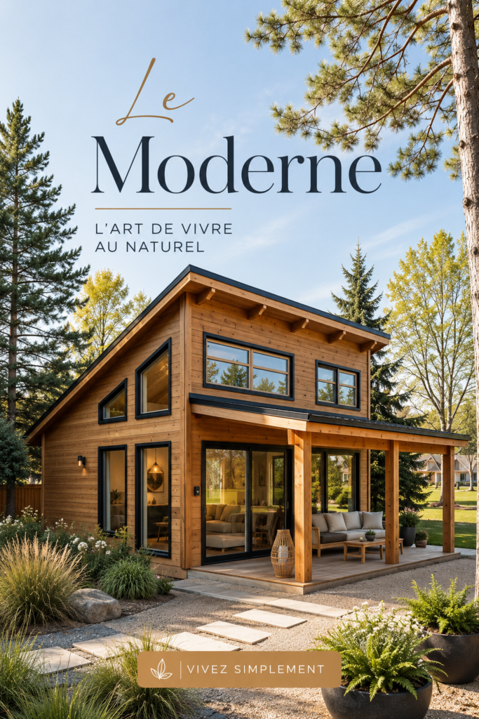 Un chalet moderne entouré de nature, alliant confort et design contemporain.