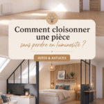 Cloison de verre décorative dans un intérieur lumineux