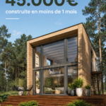 Maison moderne construite rapidement et à bas coût, en illustration de l'article.