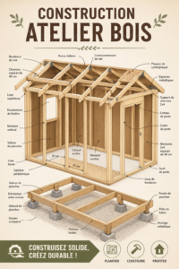 Image d'un atelier en bois bien aménagé qui inspire la créativité