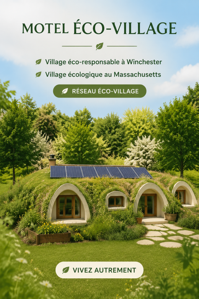 Un éco-village entouré de verdure