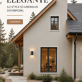 Maison moderne au design extérieur scandinave élégant avec des lignes épurées et des couleurs neutres.