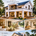 Visuel d'une maison moderne Fertighaus CONCEPT-M 166 avec un design contemporain.