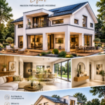 Visuel d'une maison moderne Fertighaus CONCEPT-M 166 avec un design contemporain.