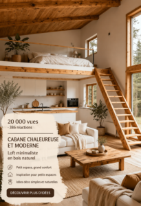 Loft moderne avec des éléments en bois minimalistes