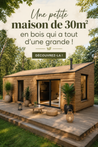 Une maison en bois de 30m2 avec un aménagement minimaliste et chaleureux.