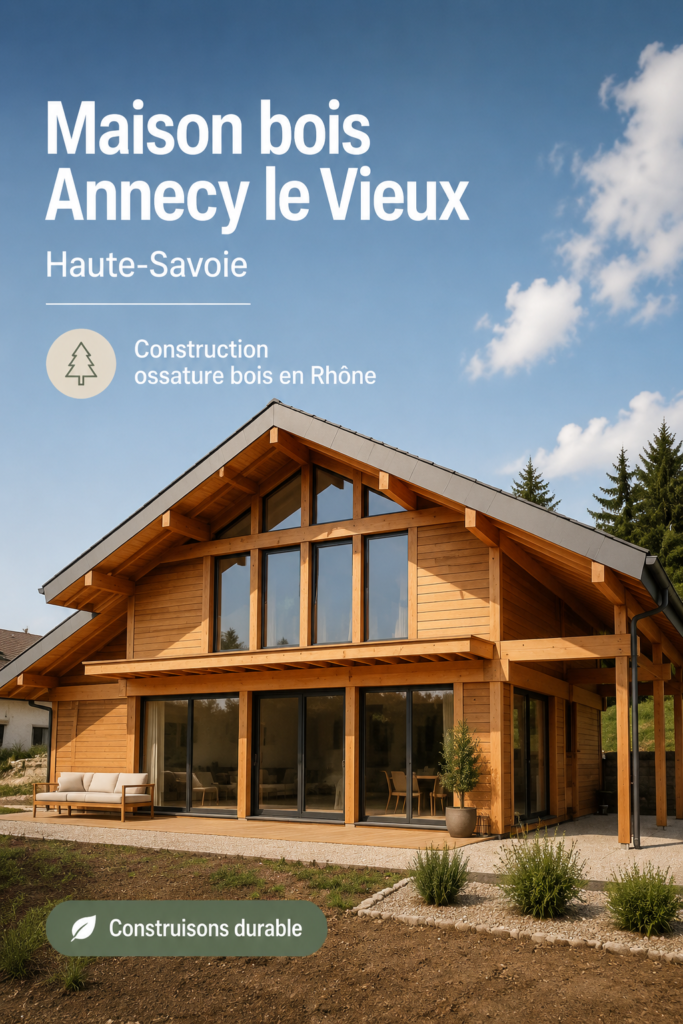 Maison moderne en bois à Annecy-le-Vieux, entourée de verdure