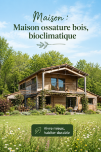 Maison bioclimatique en bois dans un cadre naturel en Aquitaine