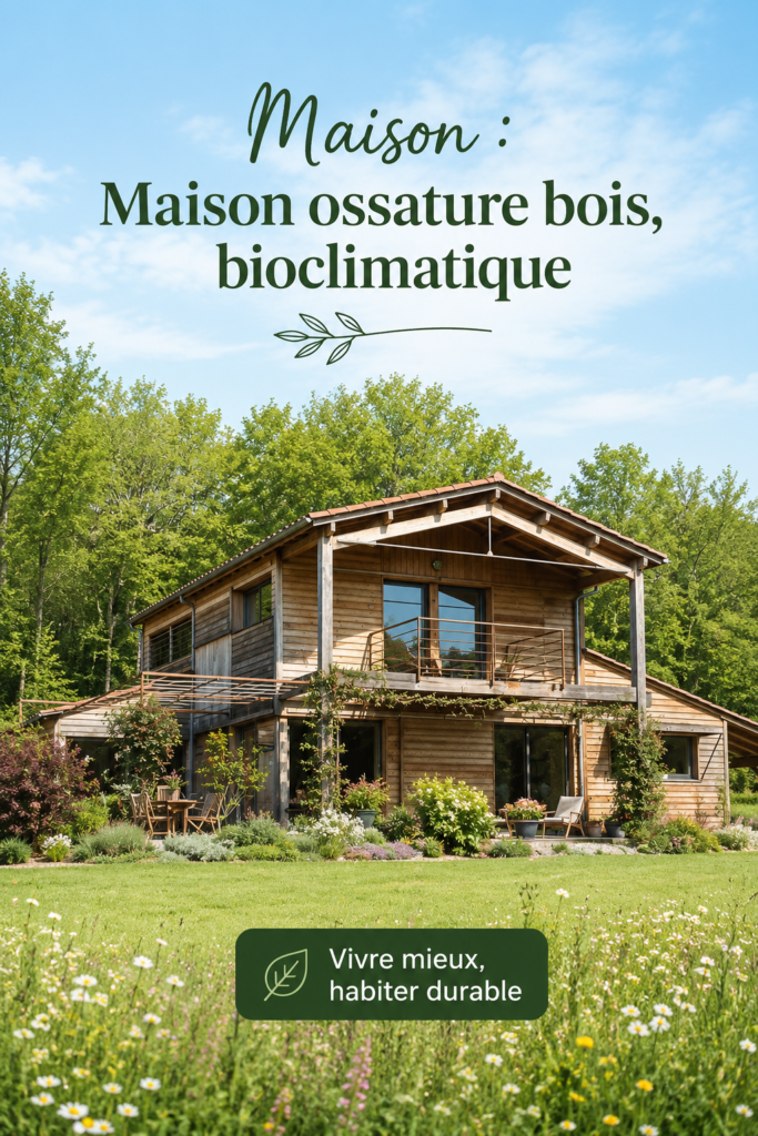 Maison bioclimatique en bois dans un cadre naturel en Aquitaine
