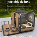 Maison capsule de luxe moderne installée en milieu naturel