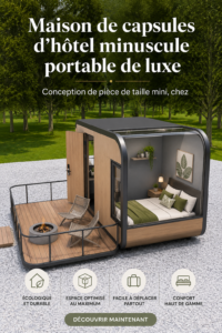 Maison capsule de luxe moderne installée en milieu naturel