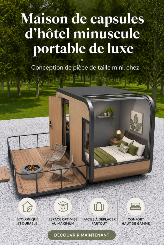 Maison capsule de luxe moderne installée en milieu naturel