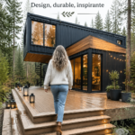 Vue d'une maison conteneur moderne et esthétique