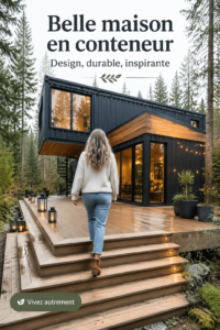 Vue d'une maison conteneur moderne et esthétique