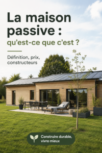 Illustration d'une maison passive moderne avec un jardin verdoyant