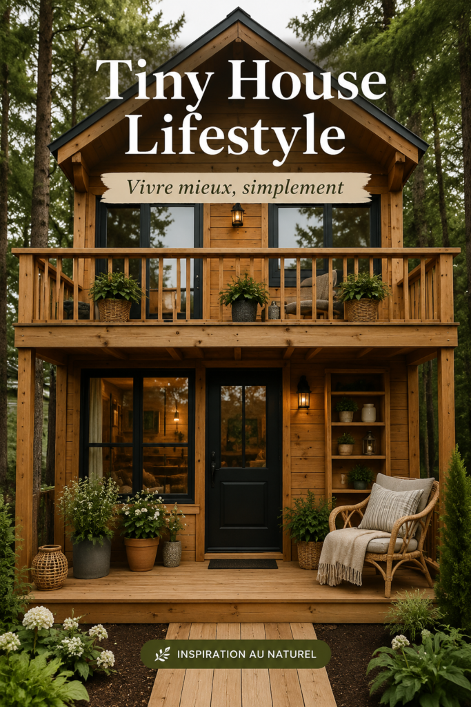 Une Tiny House élégante entourée de verdure et de nature.