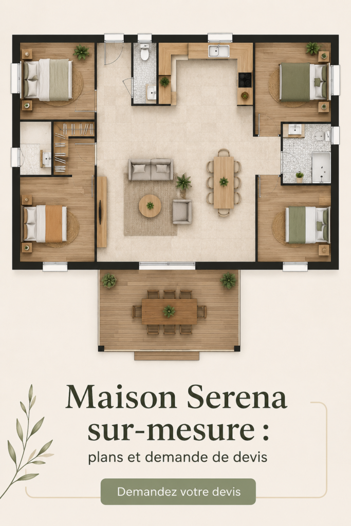 Maison moderne sur-mesure de Maison Serena, illustrant design et personnalisation.