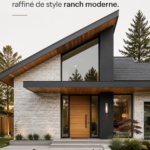 Une maison rénovée en style ranch moderne, avec un extérieur accueillant et des finitions élégantes.